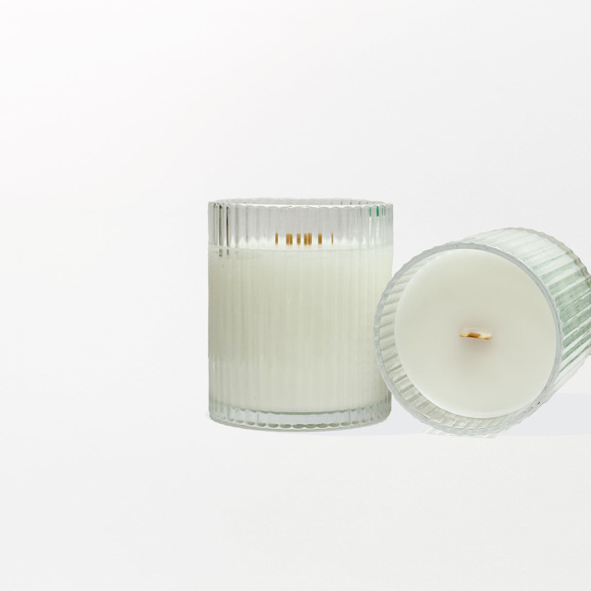 Ribbed Glass Candle