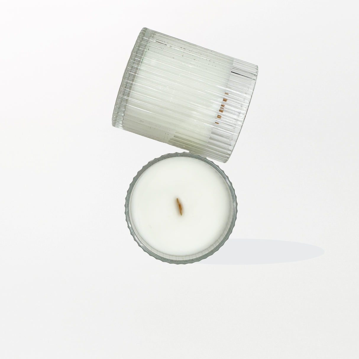 Ribbed Glass Candle