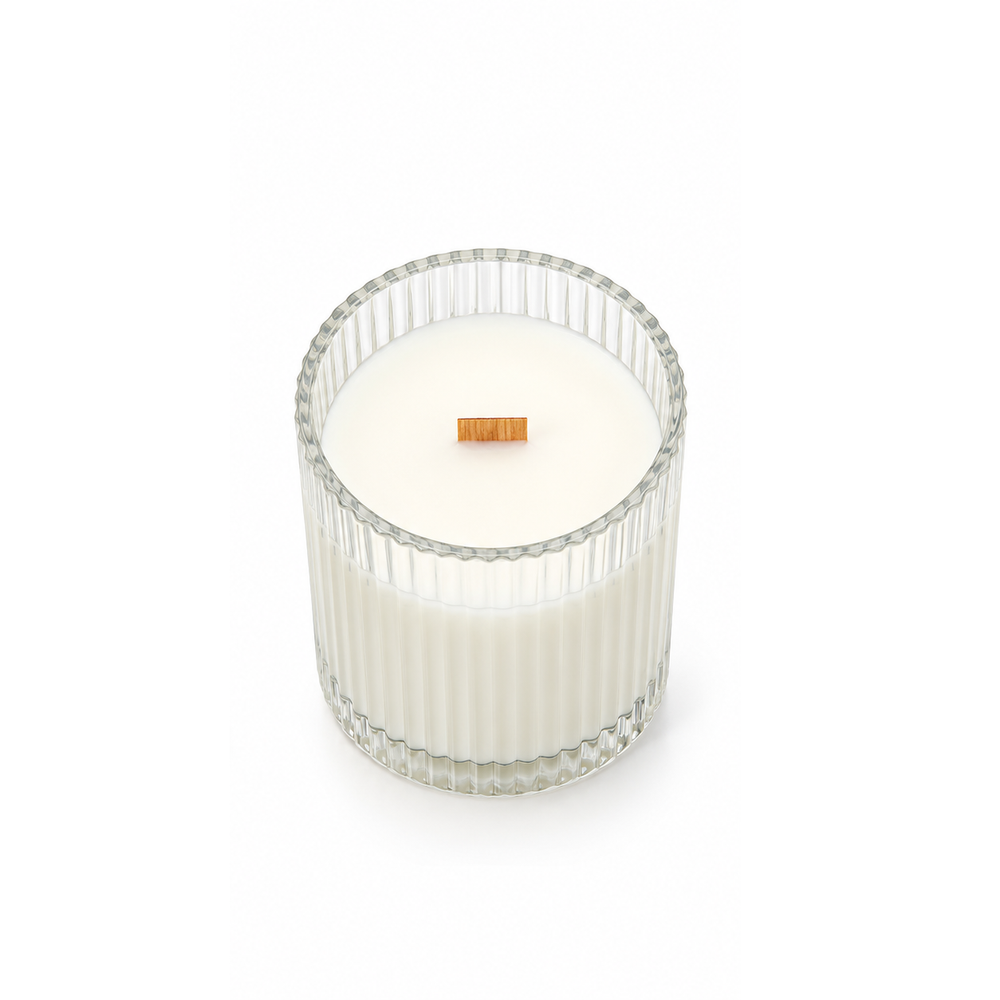 Ribbed Glass Candle