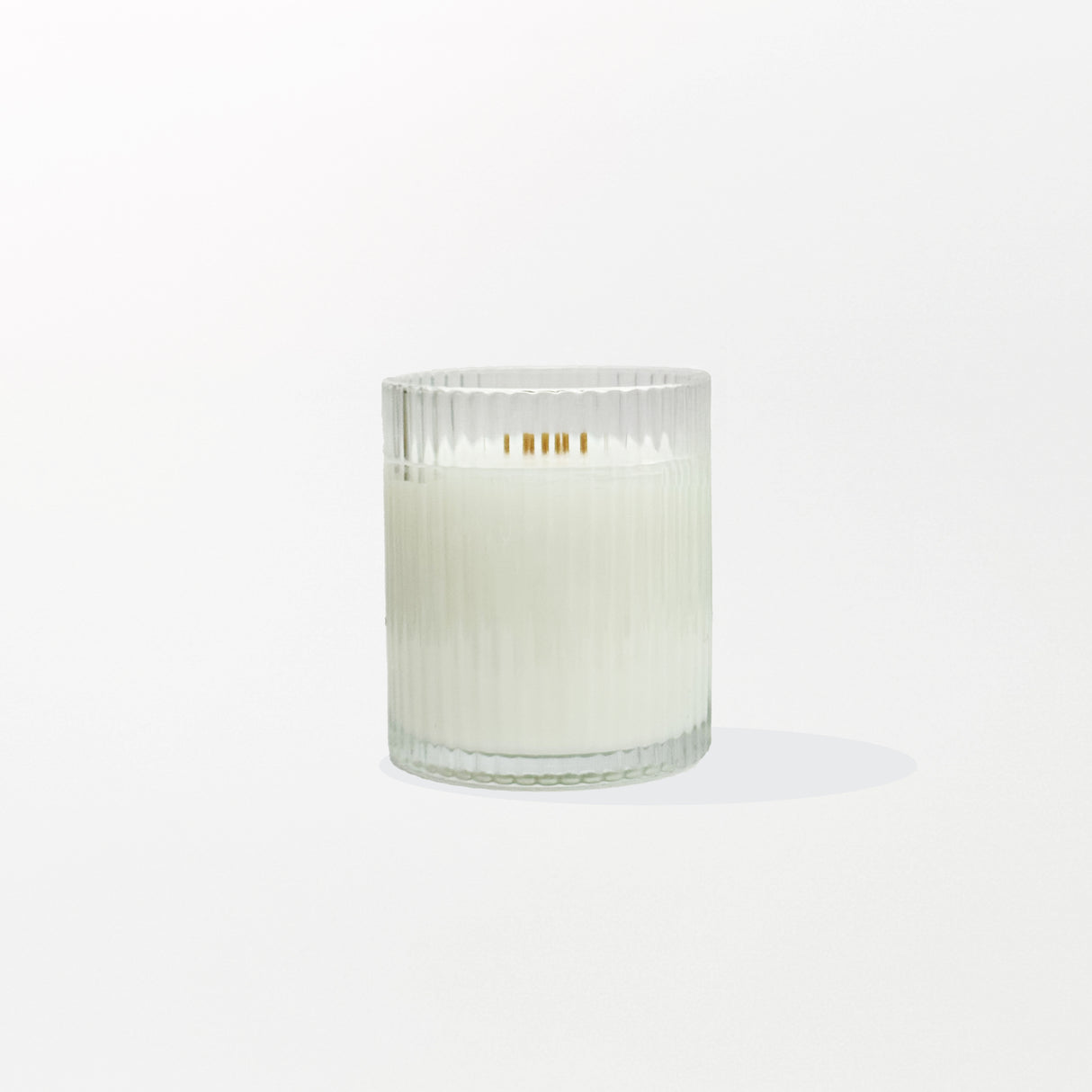 Ribbed Glass Candle