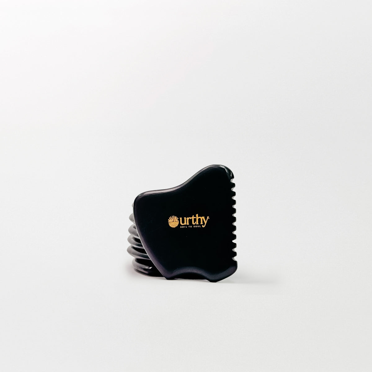 Gua Sha Black Bian Stone Facial Tool — Facial Tools by Urthy (view 2)