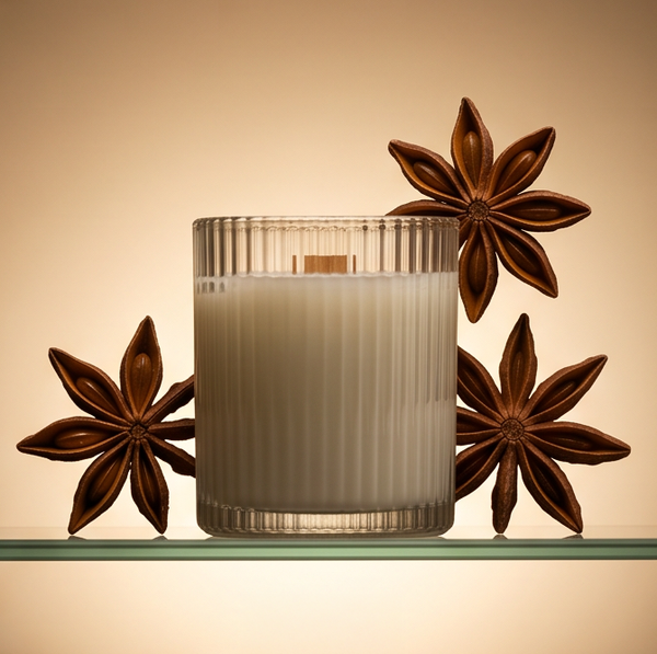 Holiday Ribbed Glass Candles