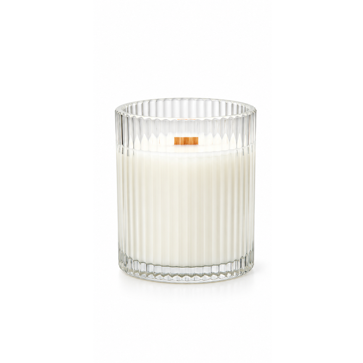 Ribbed Glass Candle