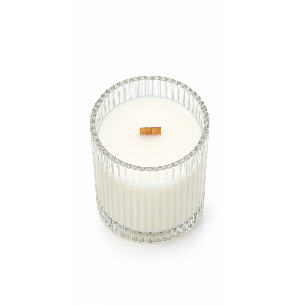Ribbed Glass Candle