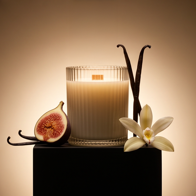 Holiday Ribbed Glass Candles