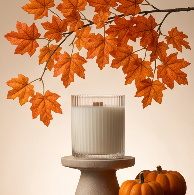 Holiday Ribbed Glass Candles